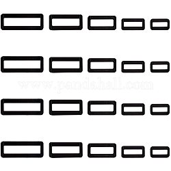 Plastic Buckle Clasps, For Webbing, Strapping Bags, Garment Accessories, Rectangle, Black, 10x10cm, 100pcs/box