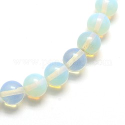 Perles rondes opale brins, 8mm, Trou: 1mm, Environ 48 pcs/chapelet, 14 pouce