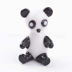 Hauptdekorationen, handgefertigt Murano-Display Dekorationen, Panda, weiß und schwarz, 17x15x25 mm