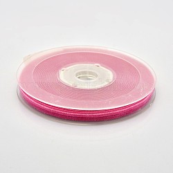 Polyester Samtband für Geschenkverpackung und Festivaldekoration, tief rosa, 1/8 Zoll (4 mm), etwa 100 yards / Rolle (91.44 m / Rolle)