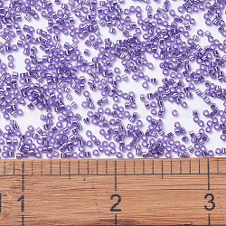 Cuentas de miyuki delica, cilindro, Abalorios de la semilla japonés, 11/0, (db1347) teñido de plata forrado de púrpura, 1.3x1.6mm, agujero: 0.8 mm, aproximamente 20000 unidades / bolsa, 100 g / bolsa