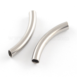 Perlas de tubo de 304 acero inoxidable, color acero inoxidable, 40x5mm, agujero: 3.5 mm
