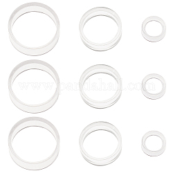 Acryl Display Rahmen, Jade Display Rahmen, Flachrund, Transparent, 16~45x6~15.5 mm, 3 Stück / Set