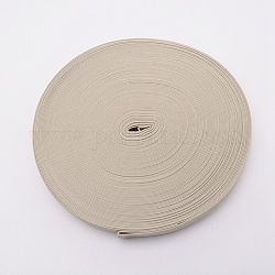 Polyester & Latex Thread, Flat, Pale Goldenrod, 19~20x0.7mm, 18m/Roll