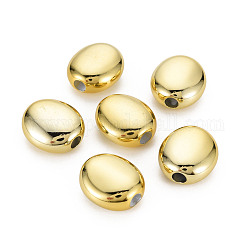 UV-Beschichtung Acryl europäischen Perlen, Oval, golden, 18x16x8 mm, Bohrung: 4 mm