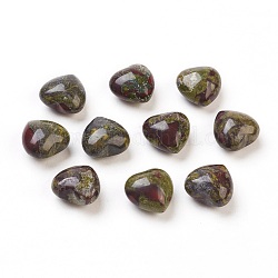 Natürlicher Drachenblutstein, Herz Liebesstein, Taschenpalmenstein zum Reiki-Ausgleich, 14~15.5x14~15.5x10 mm