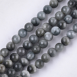 Brins de perles oeil de faucon naturel, pierre oeil d'aigle, grade AB +, ronde, 6mm, Trou: 0.8mm, Environ 62~65 pcs/chapelet, 15.3 pouce