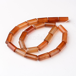 Natural Agate Bead Strands, Column, Dyed, Red Agate, 16x8mm, Hole: 1mm, about 24pcs/strand, 15.75 inch