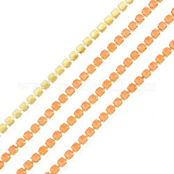 Cadenas de strass Diamante de imitación de bronce, cadena de la taza del rhinestone, imitar estilo luminoso, crudo (sin chapar), sol, 2x2mm, aproximadamente 23.62 pie (7.2 m) / hilo