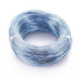 Round Aluminum Wire, Bendable Metal Craft Wire, Flexible Craft Wire, for Beading Jewelry Doll Craft Making, Light Sky Blue, 0.6mm