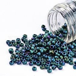 Toho runde Saatperlen, japanische Saatperlen, (706) matte Farbe Iris blaugrün, 11/0, 2.2 mm, Bohrung: 0.8 mm, ca. 1110 Stk. / 10 g