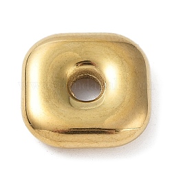 Cuentas espaciadoras de 304 acero inoxidable, cuadrado, dorado, 17x17x4.5mm, agujero: 3.7 mm