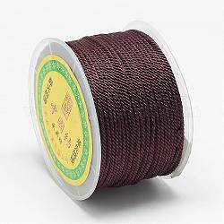 Hilos de nylon, cuerdas de milán / cuerdas retorcidas, coco marrón, 1.5~2mm, alrededor de 54.68 yarda (50 m) / rollo