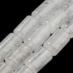 Quarzo naturale perline di cristallo fili, perle di cristallo di rocca, colonna, 14x8~8.5mm, Foro: 1 mm, circa 28pcs/filo, 15.28'' (38.8 cm)
