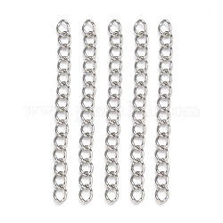304 Stainless Steel Chain Extender, Twisted Chains, Solder, Stainless Steel Color, 40x3mm