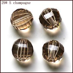 Imitation Austrian Crystal Beads, Grade AAA, Faceted, Round, BurlyWood, 8mm, Hole: 0.9~1mm