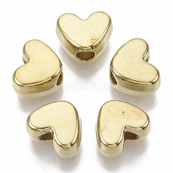 Ccb Kunststoff-Perlen, Herz, golden, 9x11.5x6.5 mm, Bohrung: 3.5 mm