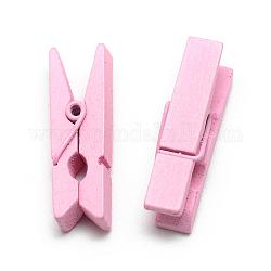 Gefärbt Holz-Handwerk Klammern Clips, rosa, 35x7x10 mm
