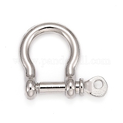 D-Ring-Ankerschäkel aus Aluminium, Platin Farbe, 25x25 mm, Bohrung: 2.5 mm