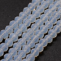 Filamenti di perline Opalite, rondelle, sfaccettato, azzurro, 2~3x2mm, Foro: 1 mm, circa 200pcs/filo, 17.32 pollice