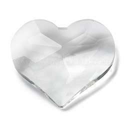 Transparente Glasperlen, facettiert, kein Loch, Herz, für Kronleuchter Kristall hängende Anhänger, Transparent, 50x45x16 mm