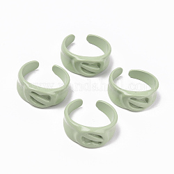 Anelli per polsini in lega verniciati a spruzzo, anelli aperti,  cadmio& piombo libero, verde mare scuro, misura degli stati uniti 7 1/4 (17.5mm)