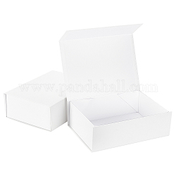 Flip Cover Box aus Pappe, mit Magnetverschlussdeckel, Rechteck, weiß, 9-1/4x12-5/8x4-3/8 Zoll (23.5x32x11 cm)