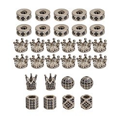 Abalorios de latón con pavé de circonitas, formas mixtas, Platino, 30 unidades / caja