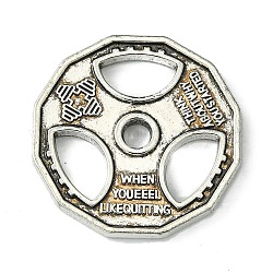 Tibetan Style Alloy Pendant, Steering Wheel, Antique Silver, 28x3mm, Hole: 3.4mm