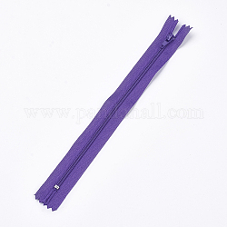 Accessori d'abbigliamento , cerniera chiusa in nylon, componenti per cerniera lampo, viola medio, 23.5~24x2.5cm