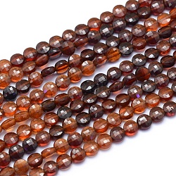 Fili di perle di granato arancione naturale, sfaccettato, rotondo e piatto, 4x2.5mm, Foro: 0.6 mm, circa 100pcs/filo, 15.35 pollice (39 cm)