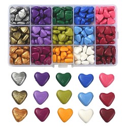 Частицы сургуча, для ретро печать печать, сердце, разноцветные, 12.5x13.5x6.5 мм, 15 цветов, 18 шт / цвет, 270 шт / коробка