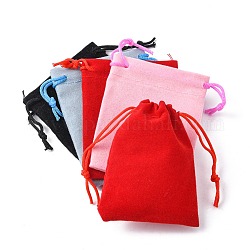 Sacs à cordon en velours, sacs de bijoux, sacs-cadeaux de bonbons de mariage de fête de noël, couleur mixte, 7x5 cm