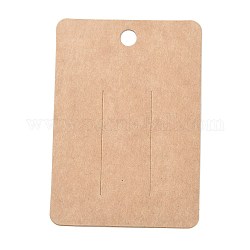 Blanko-Haarspangen-Anzeigekarten aus Kraftpapier, Rechteck, rauchig, 10x7x0.05 cm, Bohrung: 7.5 mm