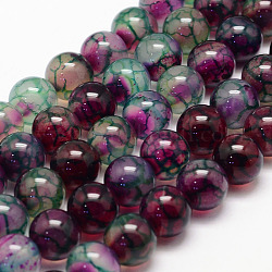 Natur Drachen Achat Perle Stränge, Runde, gefärbt, Farbig, 6 mm, Bohrung: 1 mm, ca. 62~63 Stk. / Strang, 14.5 Zoll