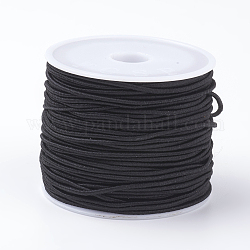 Cordones elásticos, Cuerda elástica, para pulseras, collares, producir joyería, negro, 0.6mm, alrededor de 37.18~40.46 yarda (34~37 m) / rollo
