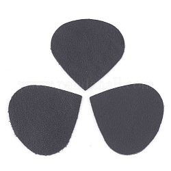 Patchs en cuir, accessoires d'ornement de costume, pour la fabrication de pinces à cheveux avec ruban magique, larme, noir, 38x38x1mm
