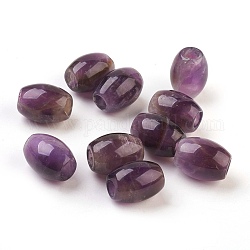 Natürliche Amethyst europäischen Perlen, Großloch perlen, Fass, 15~17x12~13.5 mm, Bohrung: 4.5~5 mm