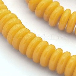 Perle di resina heishi fili, Disco / rotondo piatta, arancione, 10x3~4mm, Foro: 1 mm, circa 90pcs/filo, 11.8 pollice