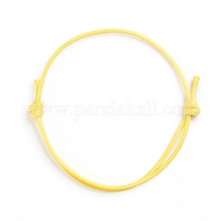 Création de bracelets en corde de polyester ciré coréen, jaune, diamètre réglable: 40~70 mm