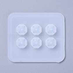 Stampi per perle di silicone, stampi per colata di resina, per resina uv, creazione di gioielli in resina epossidica, quadrato, bianco, 7.2x5.9x1cm, Foro: 2.5 mm, formato interno: 7x7 mm
