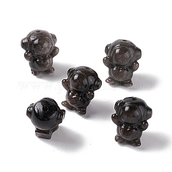 Natürliche silberne Obsidianperlen, Raumfahrer, 18~18.5x15x13 mm, Bohrung: 1.6 mm