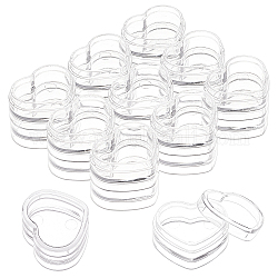 Benecreat 10 упаковка 3 мл мини-сердце для хранения пластиковых бусинок прозрачные штабелируемые пластиковые банки с крышкой для блесток, крошечный шарик, блестки и другие мелочи