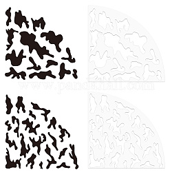 CRASPIRE 2Pcs Camo Print Sleeve Stencils Acrylic Tie Dyeing Stencils Bleached Shirt Template Camouflage Painting Reusable Fan DIY for Scrapbooking Art Craft Wood Canvas Paper Fabric Floor Wall