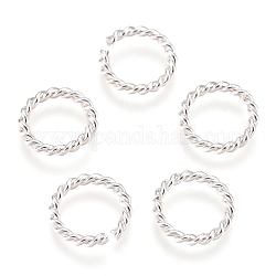 304 anelli di salto in acciaio inox, anelli di salto aperti, ritorto, argento, 10x1.5 mm, diametro interno: 7 mm