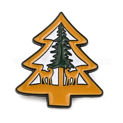 Spilla smaltata, badge in lega elettroforetica placcato nero per abiti da zaino, albero di Natale, 29x26x1.5mm