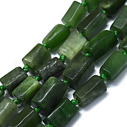 Abalorios naturales del jade hebras, pepitas, 11~14x6~8mm, agujero: 0.9 mm, aproximamente 28~32 pcs / cadena, 15.75'' (40 cm)