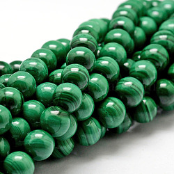 Filamenti naturali perline malachite, tondo, 10mm, Foro: 1 mm, circa 39pcs/filo, 15.7 pollice
