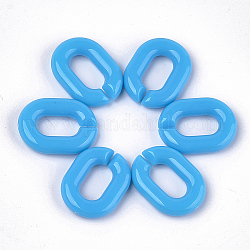 Acryl-Verknüpfung Ringe, Quick-Link-Anschlüsse, zur Herstellung von Schmuckketten, Oval, Verdeck blau, 19x14x4.5 mm, Bohrung: 11x5.5 mm