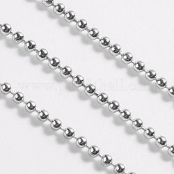 Eisenkugel Kugelketten, mit Spule, gelötet, Platin Farbe, Perle: 1.5 mm, ca. 32.8 Fuß (10m)/Rolle